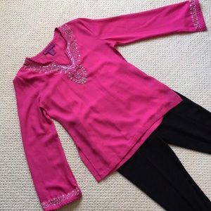 Mix Nouveau sheer medium beaded blouse